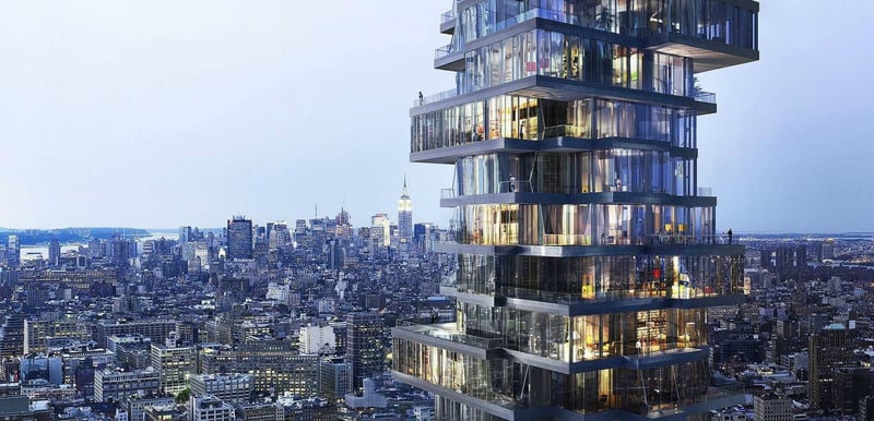 56 Leonard Street Jenga Building exterior in Tribeca
