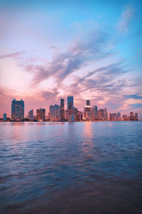 Brickell Miami skyline at twilight