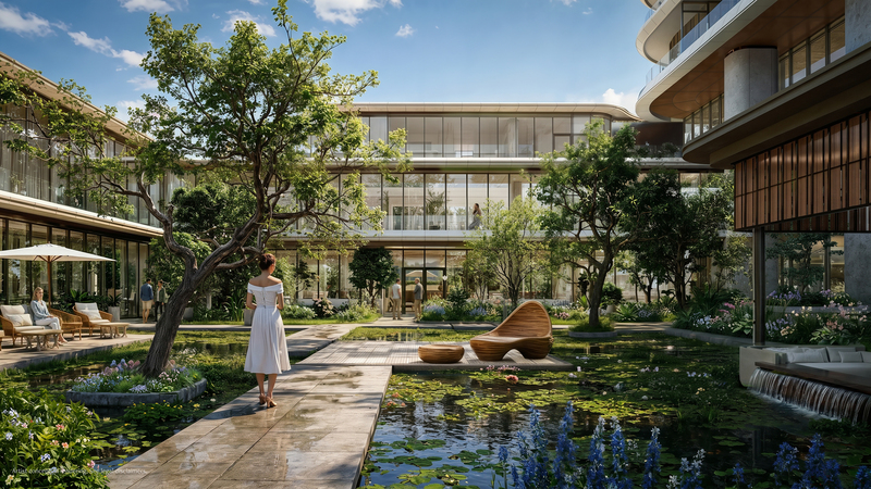 Terrazza-giardino tropicale di Anantara Residences Miami