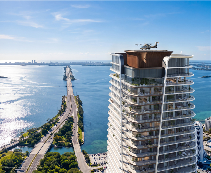 Anantara Residences Miami sculpted tower facade in daylight