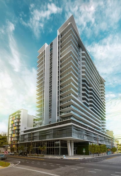 Brickell Ten condominium exterior at 1010 SW 2nd Avenue in Miami