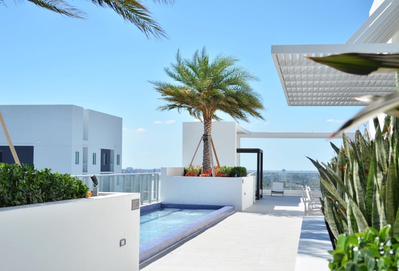 Rooftop spa terrace at Brickell Ten