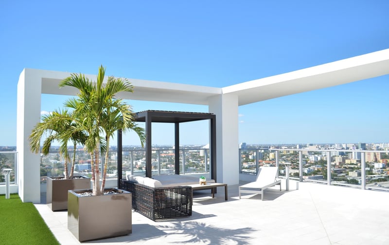 Sunset terrace at Brickell Ten