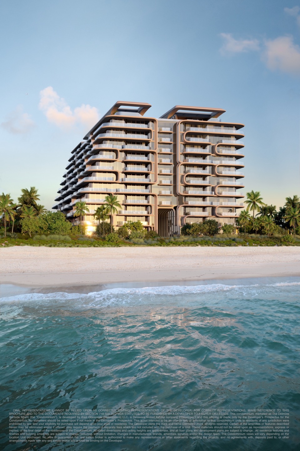 The Delmore exterior rendering in Surfside