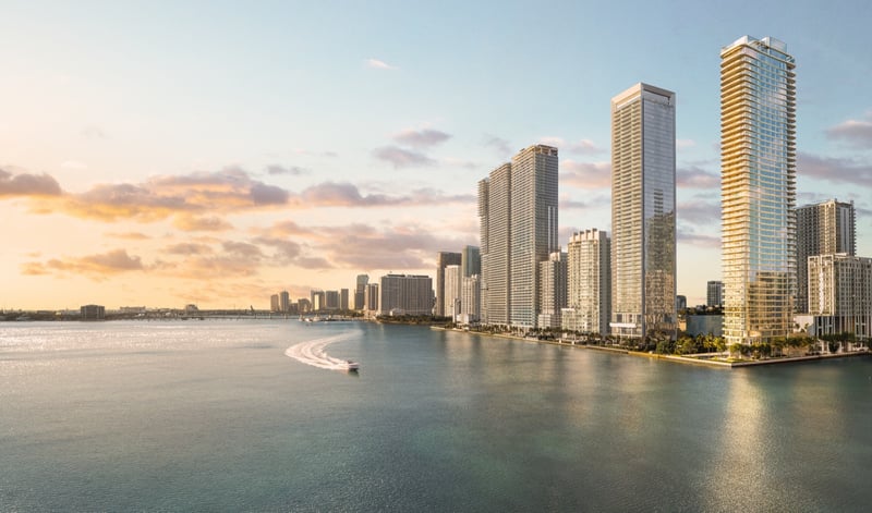 LILLI Miami aerial view over Biscayne Bay