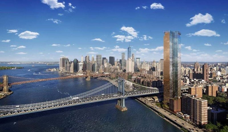 One Manhattan Square on the Lower East Side waterfront beside the Manhattan Bridge