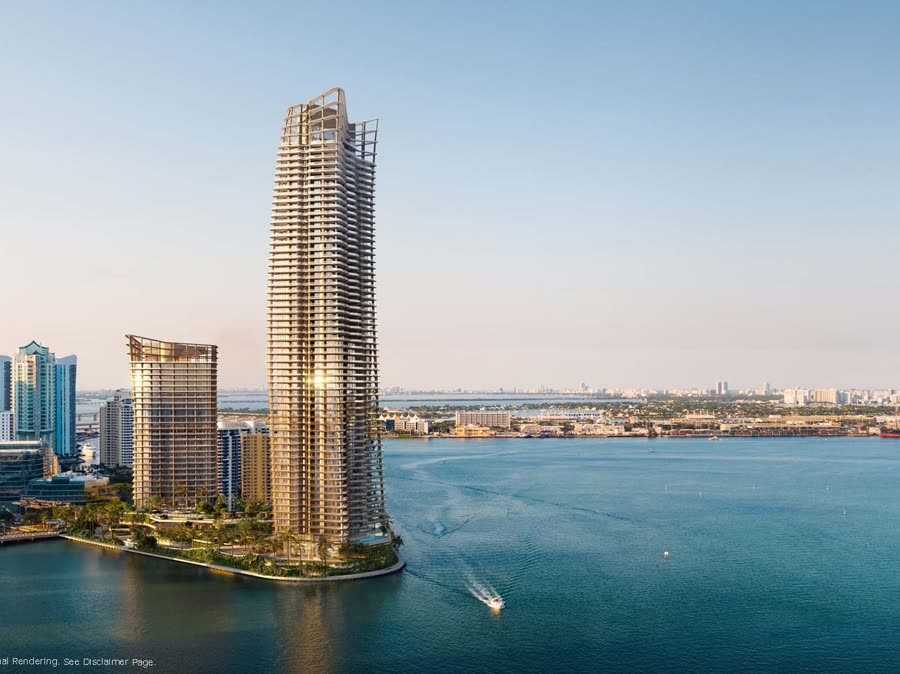 The Residences at Mandarin Oriental Miami exterior rendering