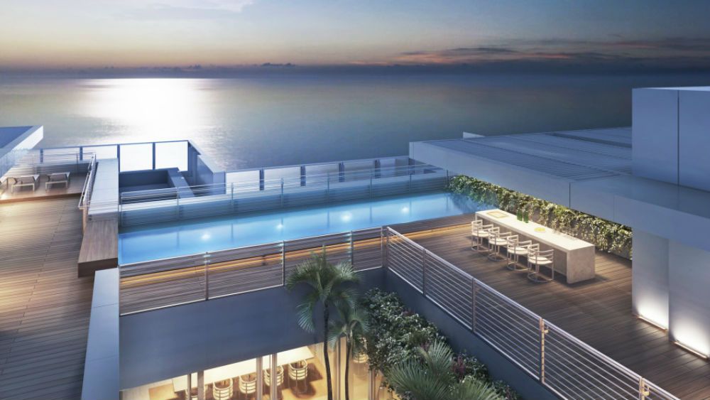 Private rooftop pool overlooking the Atlantic