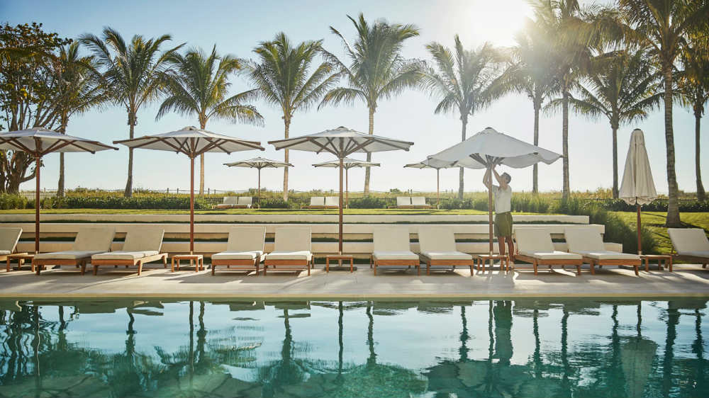 Oceanfront pool and gardens at Four Seasons Surfside