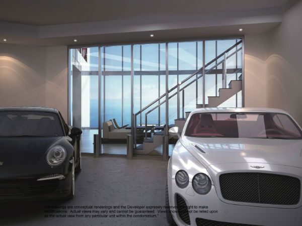 Porsche Design Tower residence with sky garage concept
