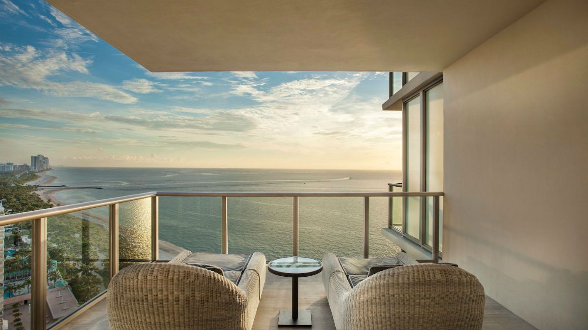 Private ocean terrace at St. Regis Bal Harbour