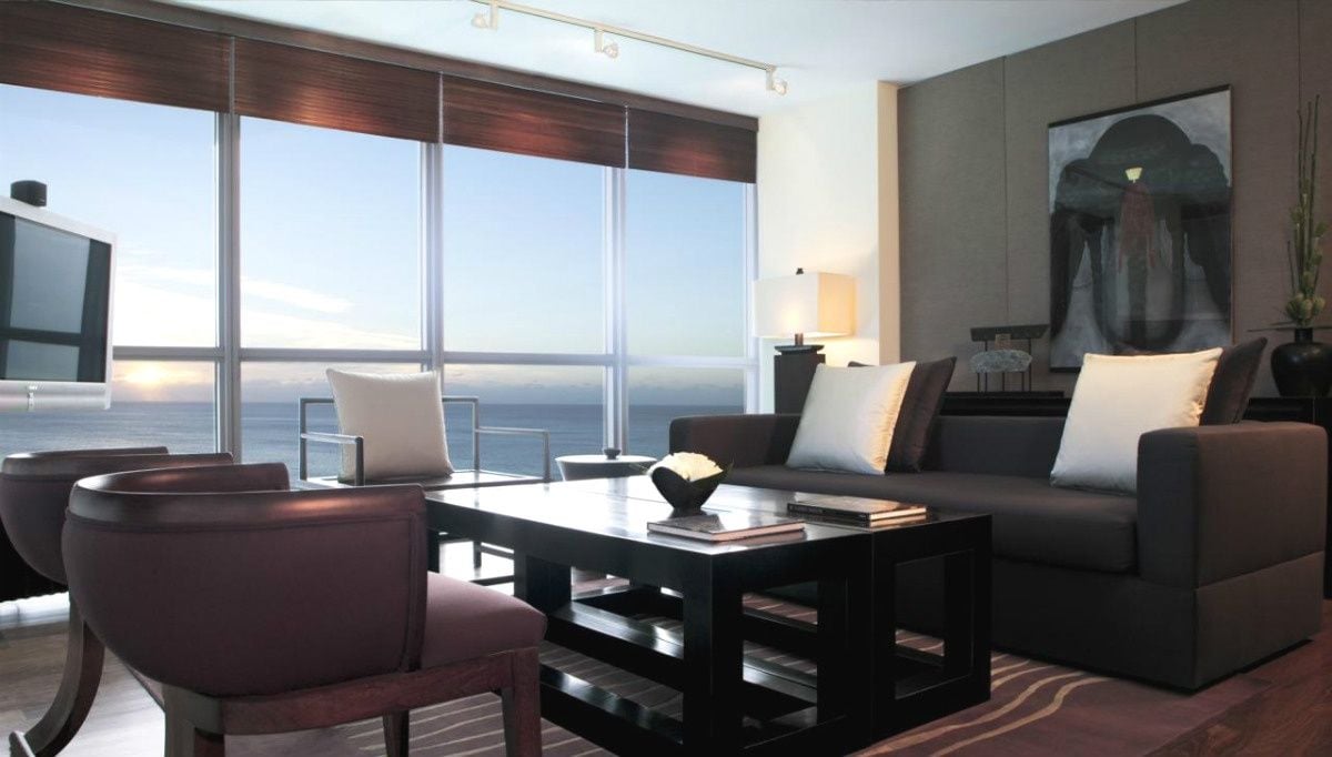 Ocean Suite living room at The Setai Miami Beach