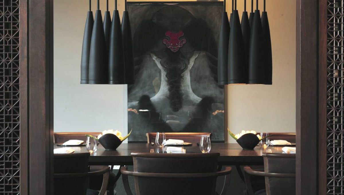 Asian-influenced dining room at The Setai Miami Beach