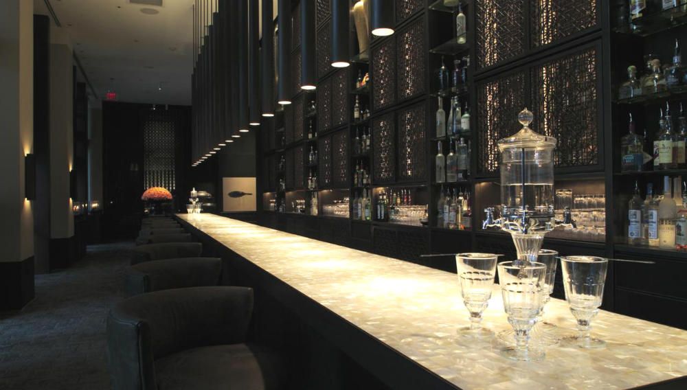 The Setai Miami Beach bar and evening interior