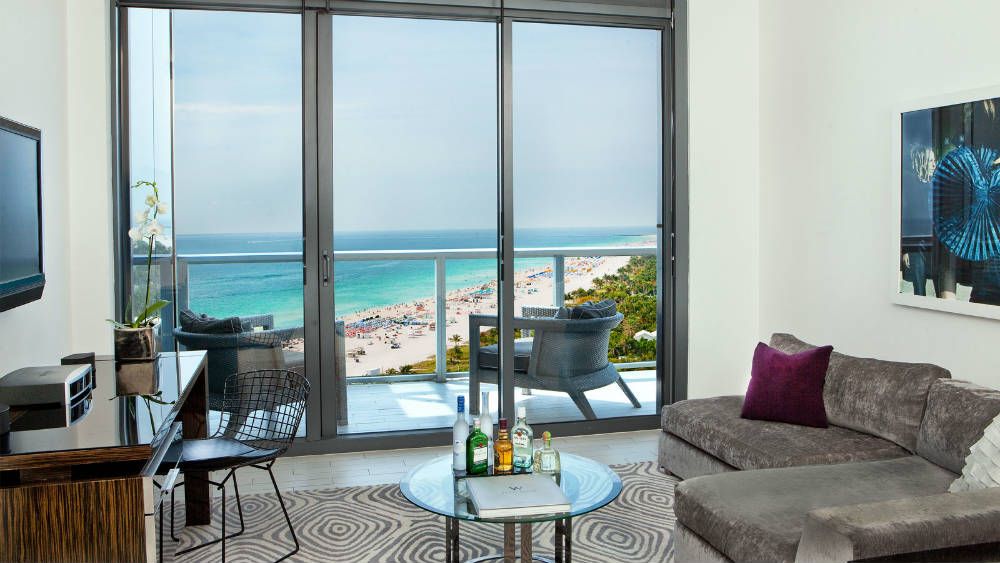 Contemporary art and resident lounge at W South Beach