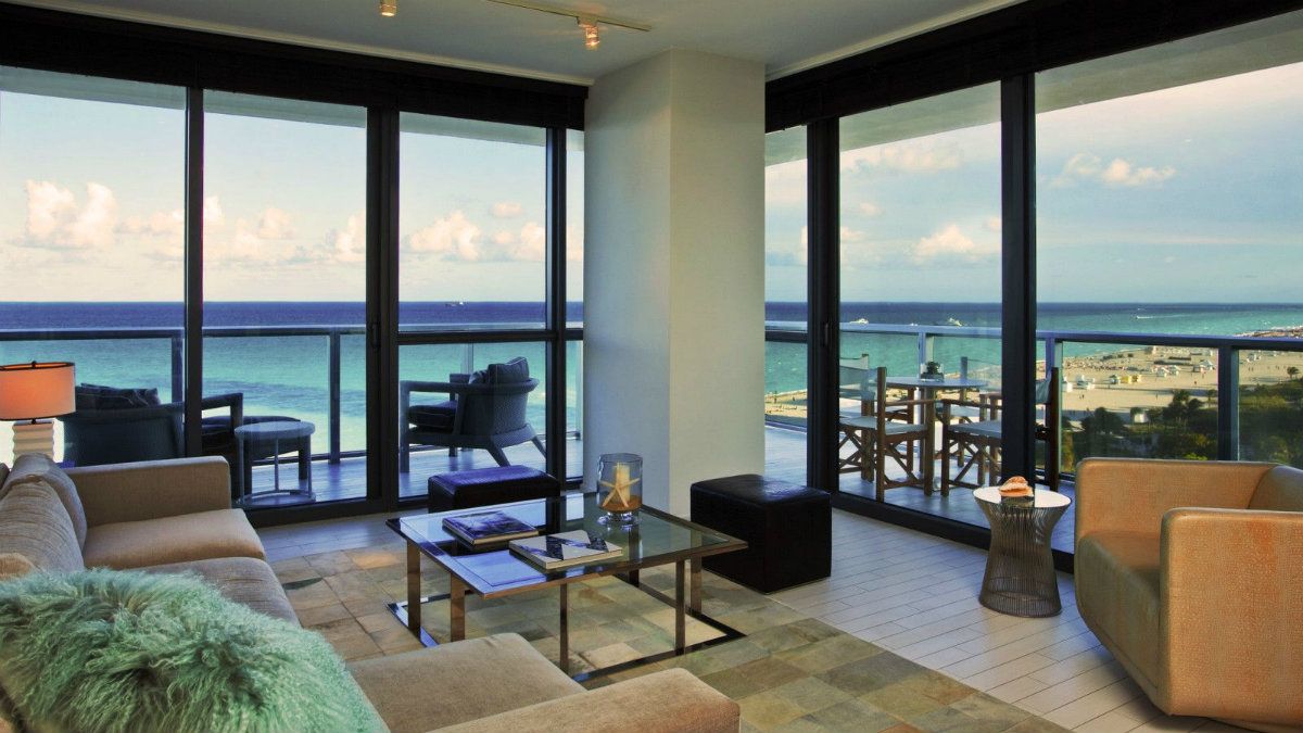 W South Beach residence with wraparound ocean views