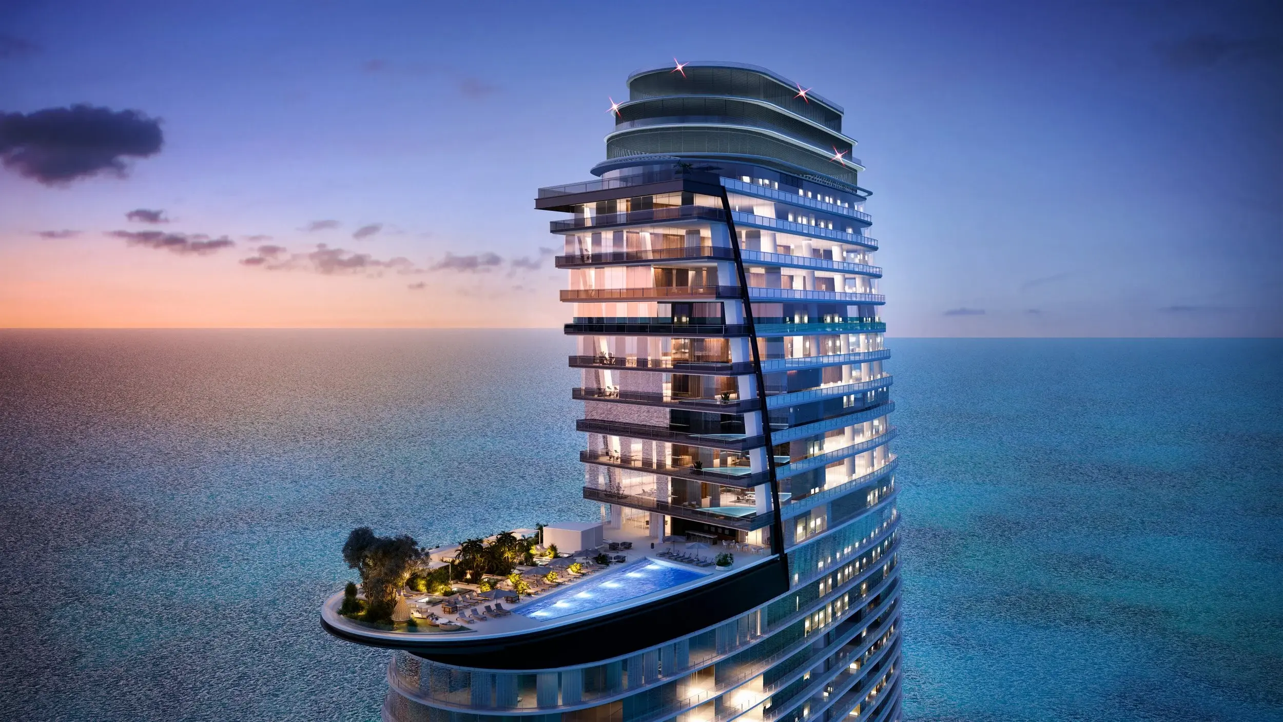 Aston Martin Residences tower and sky amenity pool