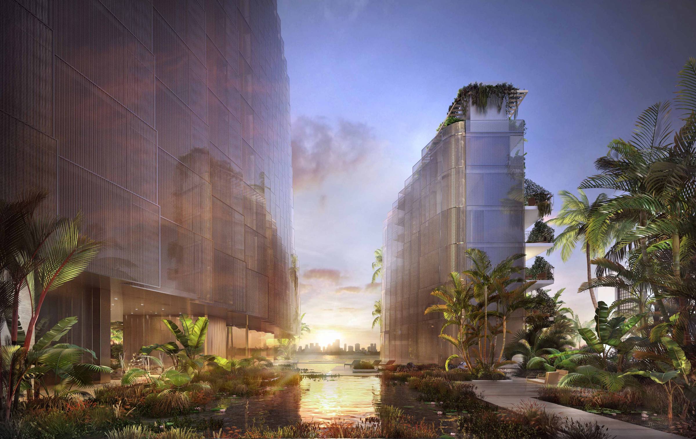 Monad Terrace wings surrounding the central lagoon