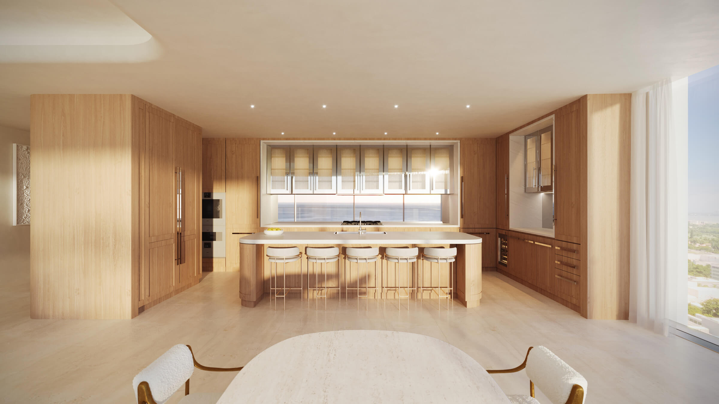 Custom kitchen with yacht-inspired finishes and premium appliances