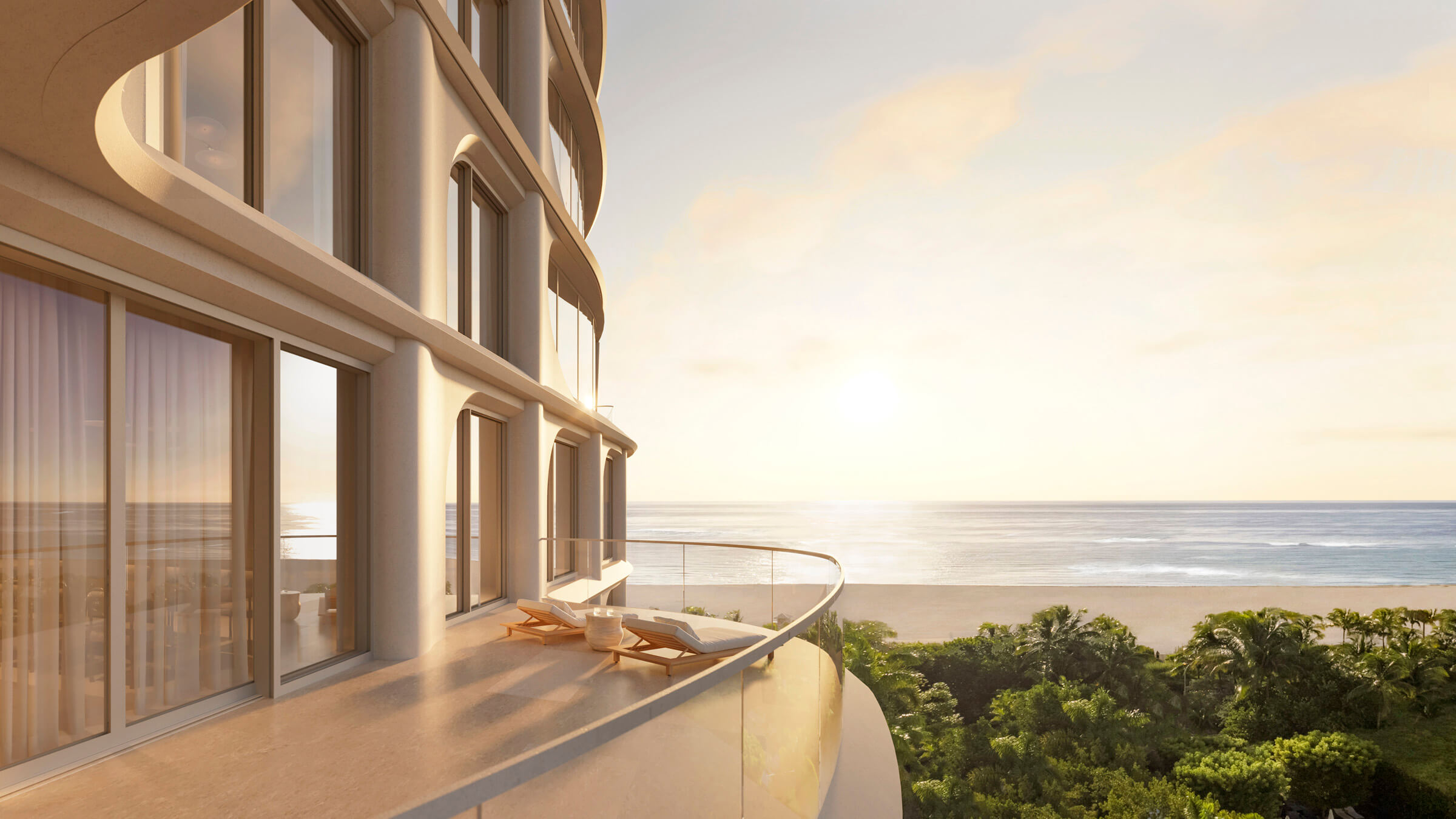 Private terrace with ocean views