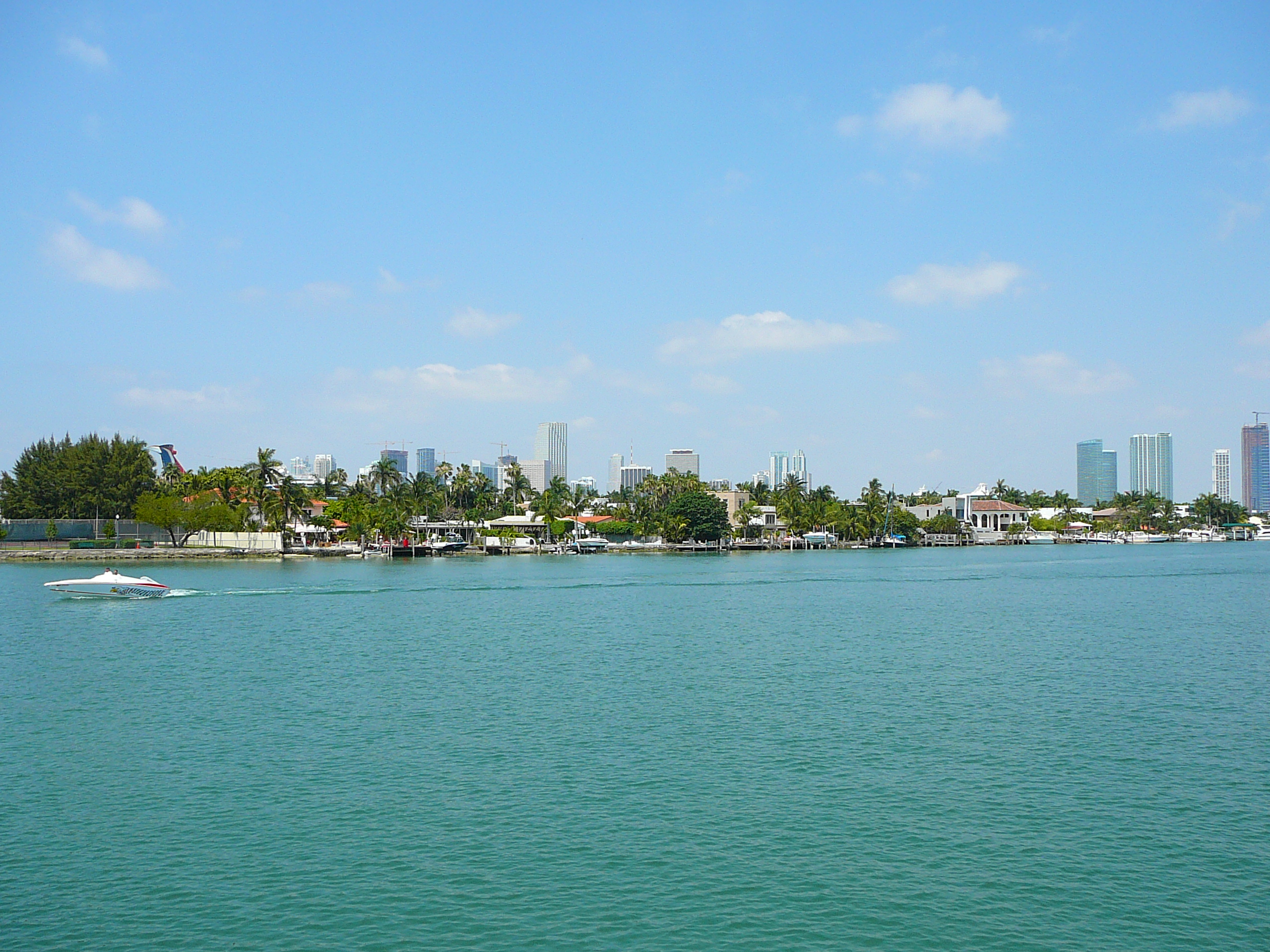 Palm Island viewed across Biscayne Bay from Hibiscus Island