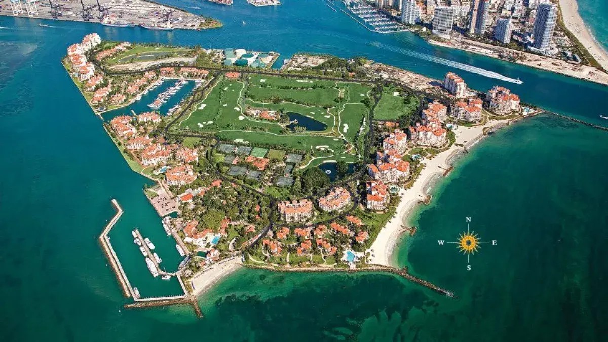Aerial view of Fisher Island